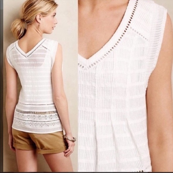 Tops - Anthropologie Maeve Ladder Lace Eyelet Tank Blouse, Size 4